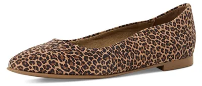 Productafbeelding van Tamaris dames balletjesschoenen, leer, bruin, maat 42 EU