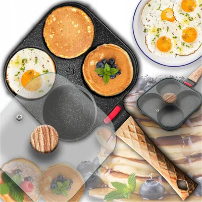 Produktbild von Kuketo | Pfanne für Eier und Pfannkuchen - 37 cm - Antihaftbeschichtung - mit Temperatursensor und Glasdeckel