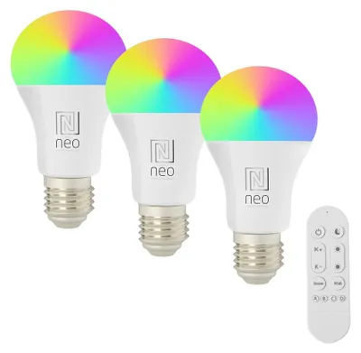 Obrázek produktu pro Immax NEO LITE sada 3x Smart žárovka LED E27 11W RGB+CCT, stmívatelná, WiFi, Beacon, DO