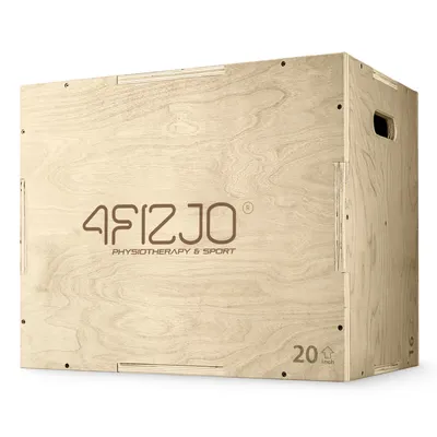 Produktbild von 4FIZJO Plyo Box Holz 40x60x50 cm, Jump Box, Crossfit Trainingsbox, 3 Höhen, bis 150 kg