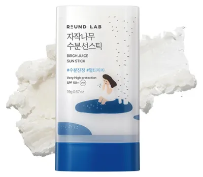 Zdjęcie produktu dla Round Lab - Birch Juice Moisturizing Sun Stick SPF50+ PA++++ – Nawilżający Sztyft Przeciwsłoneczny z Sokiem Brzozy – 19g
