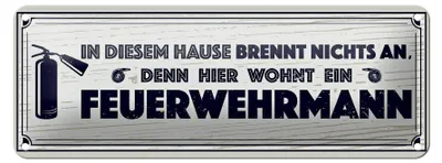 Produktbild von Blechschild Spruch 27x10cm In diesem Hause brennt nichts an