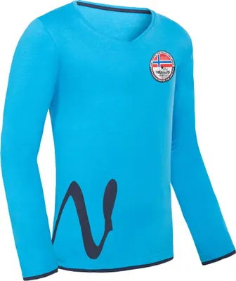 Zdjęcie produktu dla Nebulus longsleeve VEIT men, koszula casual, dekolt V, P5372 - Men, malibou blue, L
