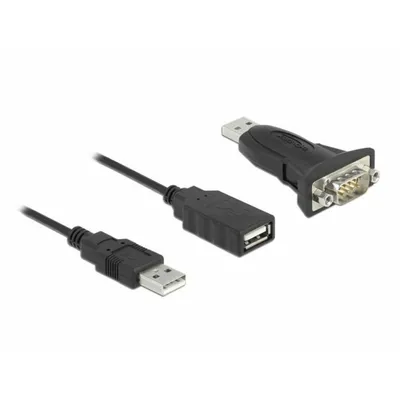 Produktbild von Delock Adapter USB 2.0 Typ-A zu 1 x Seriell RS-232 D-Sub 9 Pin Stecker mit Muttern