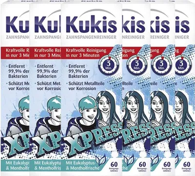 Produktbild von Kukis Zahnspangenreiniger, 6x60 Reinigungstabletten für Zahnspangen
