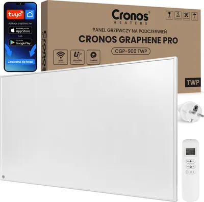 Zdjęcie produktu dla Panel grzewczy IR CRONOS Graphene PRO CGP-900TWP White