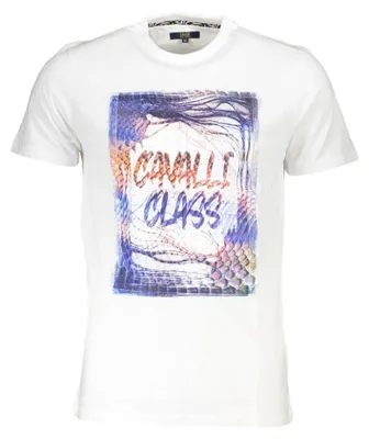 Produktbild von Elegantes Herren T-Shirt: Kurzarm, Rundhals, Weiß mit Print-Details