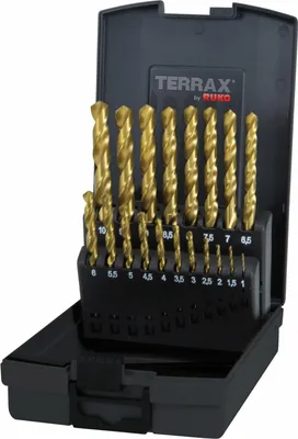 Zdjęcie produktu dla Ruko Terrax 3 w 1 zestaw wierteł do metalu HSS-G, HSS-G TiN i HSS Co5