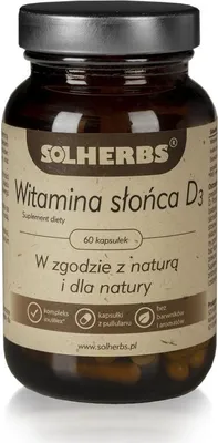 Productafbeelding van SOLHERBS Vitamine D3 supplement, 60 plantaardige capsules