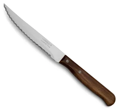 Steakmesser, Nitrum-Edelstahl, 105 mm, Pack-Holz-Griff, Braun