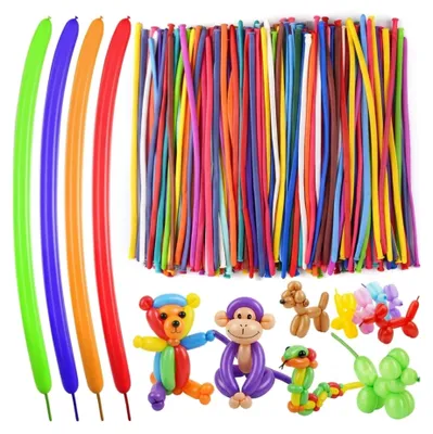 200 Modellierballons, bunt, 125 cm, für Kinder, Party-Deko