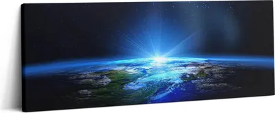 Produktbild von Die Erde aus dem Weltraum – Leinwandbild Wandbild – 125x50 cm – Leinwandbilder – Wandbilder – Schlafzimmer – Flur