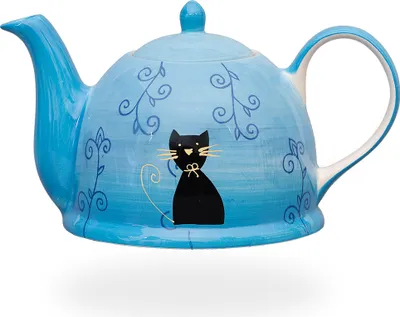 Produktbild von Teekanne / Teekrug / Teebereiter 1,5l mit Katze, Keramik