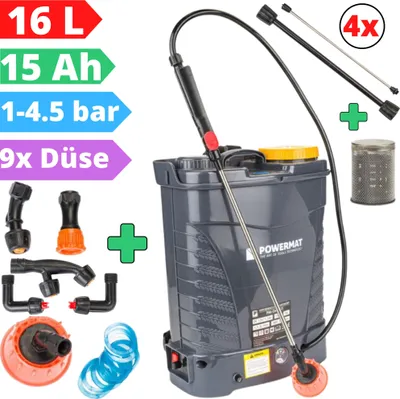 Produktbild von Akku Sprühgerät Rücken Drucksprüher 12V Pumpsprüher Dünger Gartenspritze 16 L