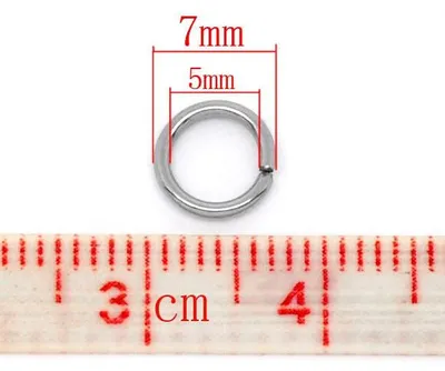 Produktbild von 50 Edelstahl Verbindungsringe offen, Biegeringe, Binderinge 7 mm