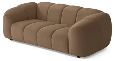 Image de Selsey Millma - Canapé 3 places, en velours, couleur marron foncé, 220 cm