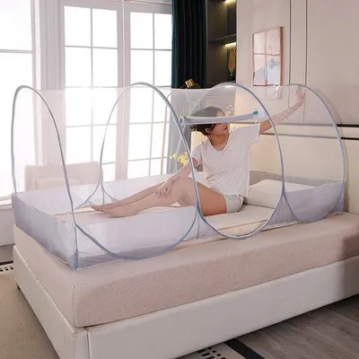 Image de Tente de voyage pour lit - Lit tente pop-up - Tente portable, adaptée aux bébés, aux chambres d'adultes, au camping, aux siestes, aux terrasses