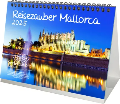 Produktbild von Reisezauber Mallorca DIN A5 Tischkalender für 2025 Palma Mallorca Spanien Urlaub Strand Meer Reise - Seelenzauber