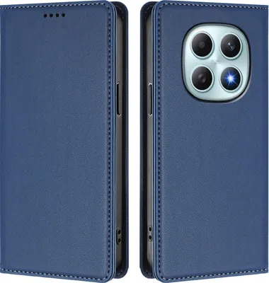 Produktbild von Handyhülle für Xiaomi Redmi Note 15 4G, Kunstleder Klapphülle Stoßfeste Magnetische Hülle mit Ständer Dunkelblau