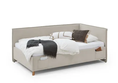 Produktbild von Doppelbett Ollie | Mit Rückenlehne | 140 x 200 cm | Beige Design