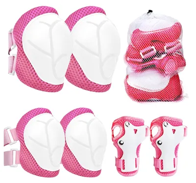Immagine prodotto di Set protezioni per bambini - Ginocchiere - Gomitiere - Protezioni per i polsi - Set 6 in 1 - Per 3-8 anni, 15-30 kg