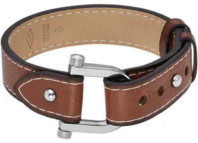 Produktbild von Fossil JF04397040 Damen Armband Edelstahl Silber Braun 21 cm