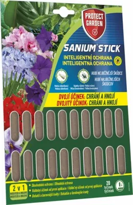 Obrázok produktu pre Insekticíd SANIUM STICK s hnojivým účinkom pre izbové rastliny 20 ks