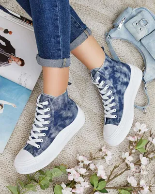Produktbild von Damen Stoff-Sneakers Tricket Blau, leichte Freizeitschuhe, Größe 38