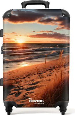 Produktbild von NoBoringSuitcases.com® Großer Koffer - Meer bei Sonnenuntergang - Kombinationsschloss TSA - Hartschalen Trolley 4 Rollen - 72 liter - Reisekoffer - 66 cmKoffer Mittelgroß 67x43x25 cm, 72L,