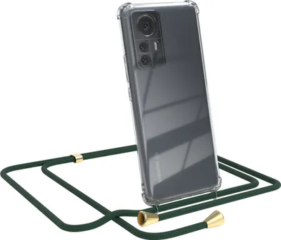 Produktbild von EAZY CASE Handykette kompatibel mit Xiaomi 12 Pro, Handyhülle mit Umhängeband, Handykordel, Schutzhülle Clear, Band in Grün