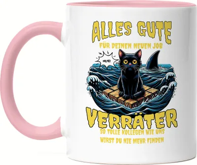 Produktbild von Alles Gute Verräter Tasse rosa Abschiedsgeschenk Kollegen Jobwechsel Lustig Humor