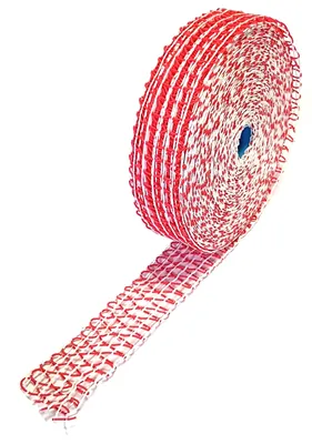 Produktbild von Lachschinkennetz Räuchernetz Kochnetz rot weiß 14er Kaliber elastisch 10 m Schinkennetz