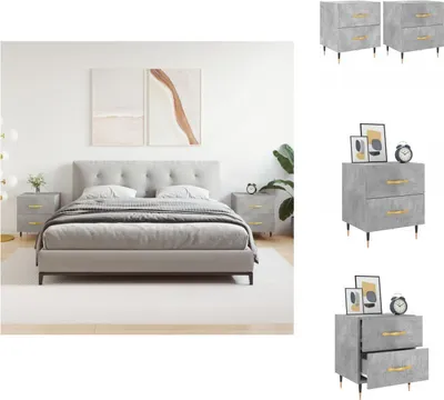 Obrázok produktu pre vidaXL Nočné stolíky 2 ks. Betónová sivá 40x35x47,5 cm materiál na báze dreva - Nočné stolíky