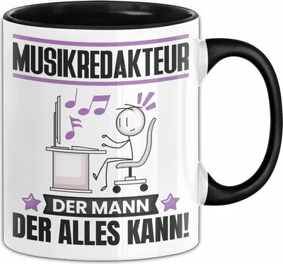 Produktbild von Musikredakteur Tasse Geschenk für Musikredakteur Der Mann Der Alles Kann Geschenkidee zum Geburtstag (Schwarz)