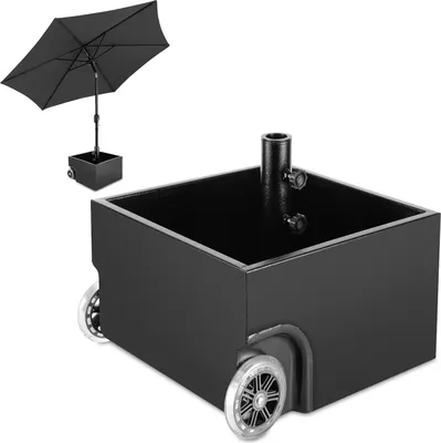 Produktbild von TolleTour Sonnenschirmständer mit Edelstahlrohr, Hochwertiger Schirmständer Sockel Schwer bis 150lb - für Schirmstöcke 38-48 mm Durchmesser