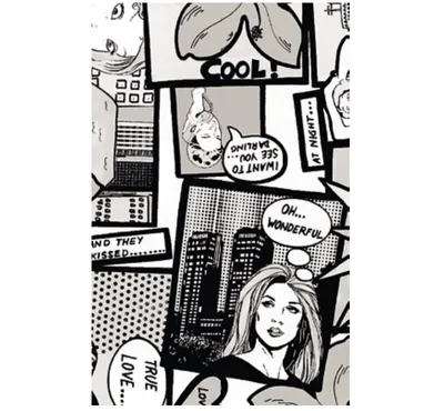 Produktbild von Klebefolie schwarz weiss - Möbelfolie Comic Style 0,45 m x 15 m Nachbildungfolie