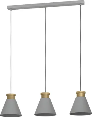 Produktbild von EGLO Hängelampe Twicken, Esstisch Pendelleuchte 3-flammig, elegante Esszimmerlampe aus Metall in Grau und Gold, Hängeleuchte mit E27 Fassung