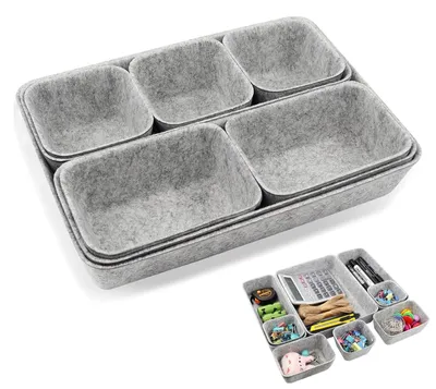 Image de Système de rangement pour tiroirs, feutre gris clair