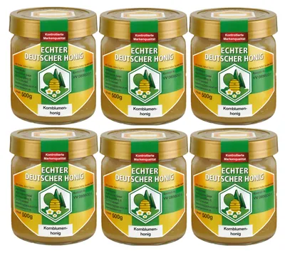 Produktbild von Echter Deutscher Honig - Kornblumenhonig - 6 x 500g im Glas