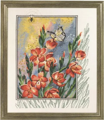 Immagine prodotto di Permin Kit punto croce "ragno/fiori", motivo da contare, 40x47cm, 90-4180