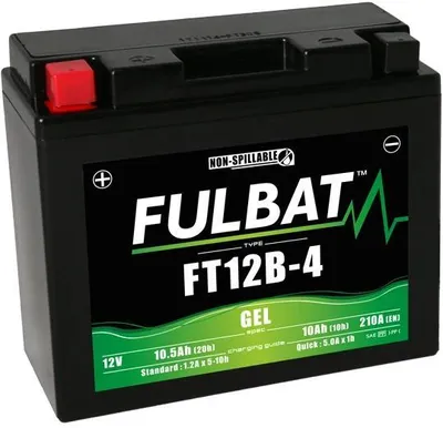 Image de Batterie FULBAT FUL GEL - FT12B-4 / YT12B-4 (Gel, sans entretien)