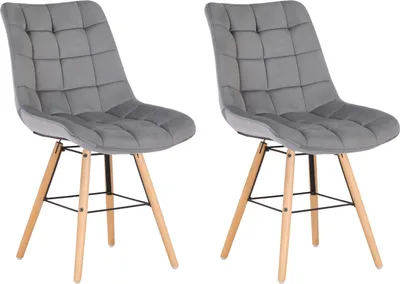 Produktbild von 2er Set Stühle HLO-CP30 Samt  grau