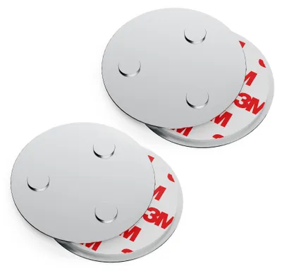 Produktbild von conecto, Magnet-Halterung, Starke Magnet-Befestigung, universell verwendbar, magnetisch und mit Bohrloch, geeignet für Rauch-Warn-Melder, 60mm, 2er Se