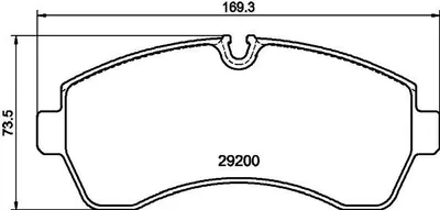 Productafbeelding van Remblokset met slijtage-indicator, 20,7 mm, HELLA, geschikt voor onder andere Mercedes-Benz Sprinter