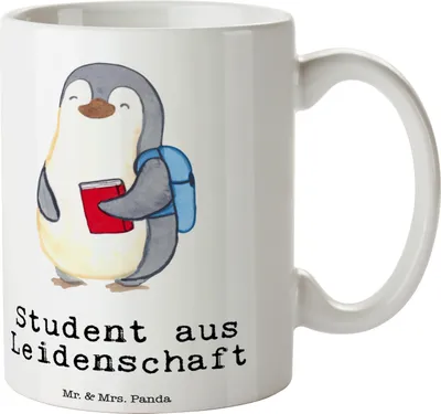 Produktbild von Mr. & Mrs. Panda Tasse Student Leidenschaft - Weiß - Geschenk, Kaffeetasse, Teetasse, keramik, Becher, Kaffeebecher
