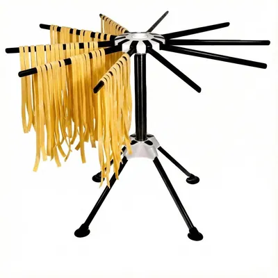 Zdjęcie produktu dla Suszarka do makaronu składana, 33 cm, stal nierdzewna, 10 ramion 19 cm, do spaghetti