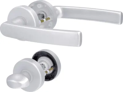 Produktbild von Alpertec WC-Rosettengarnitur Vanda Aluminium silber rund