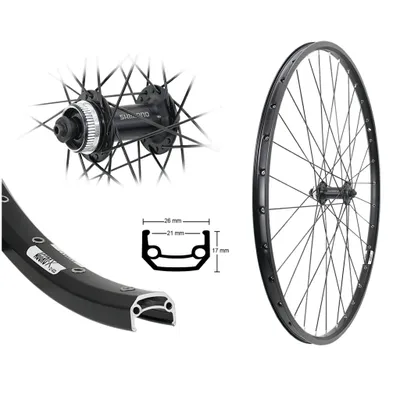 Produktbild von Aggro-X Vorderrad 28 Zoll Disk Centerlock Shimano TX505 Laufrad MTB 21-622 Hohlkammerfelge schwarz