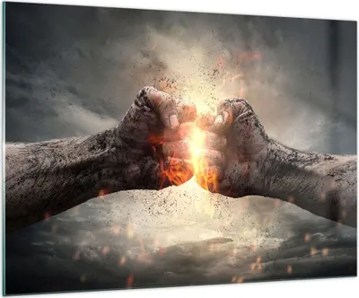 Produktbild von Bilder auf glas - Symbol faust kampf - 100x70cm - Glasbilder - Wandbilder - Kunstdruck - zum Aufhängen bereit - Wanddekoration aus Glas - Glas Bilder - Wandbild auf Glas - Einteilig - GAA100x70-2968