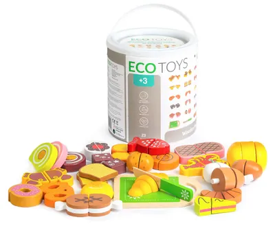 Obrázek produktu pro Dřevěné jídlo na krájení 23 kusů ECOTOYS
